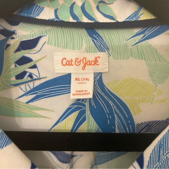 Cat & Jack Hawaiian Leaf Summer Shirt XL Polo Tropical Unisex Casual‎ - Picture 3 of 7